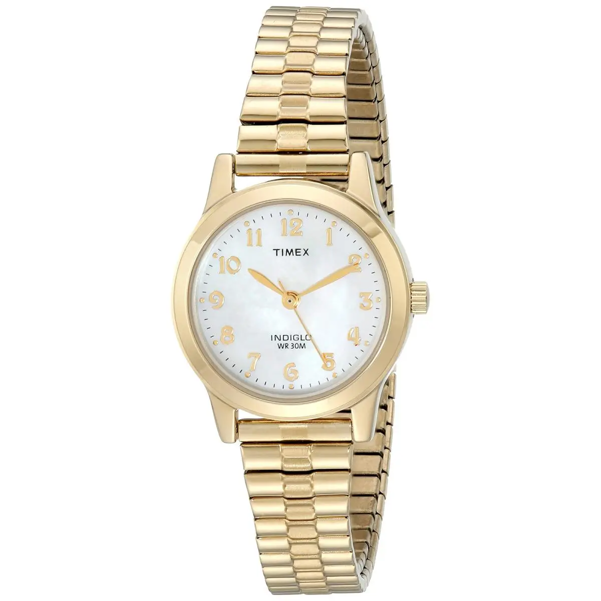 Women`s T2M827 Essex Avenue Gold-tone Stainless Steel Expansion Band Watch by Timex