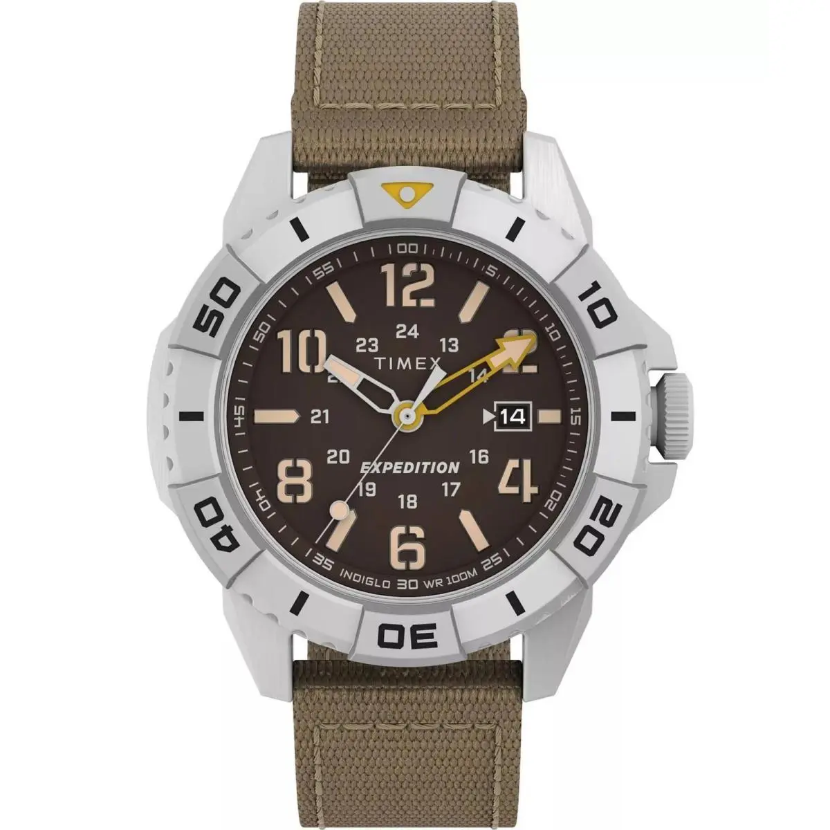 Timex Men`s Watch Expedition North Ridge Brown Dial Tan Fabric Strap TW2V62400 - Dial: Brown, Band: Tan