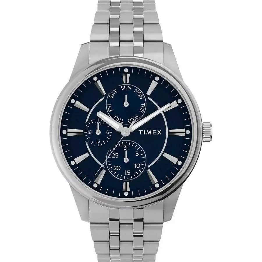 Men Chicago 45mm Watch TW2Y21500VQ Blue Dial Stainless Steel Bracelet by Timex