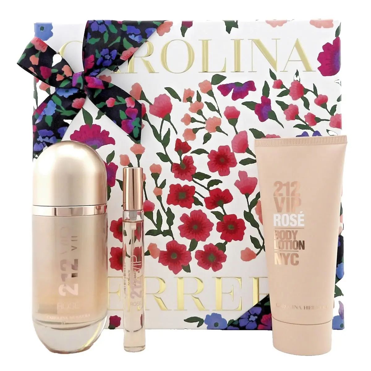 212 Vip Rose by Carolina Herrera 2.7 0.34 Edp Spray + 3.4 Body Lotion. Set