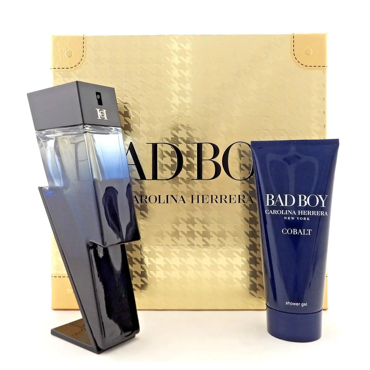 Bad Boy Cobalt by Carolina Herrera 3.4oz Edp Spray + 3.4oz Sh/gel Men`s Set
