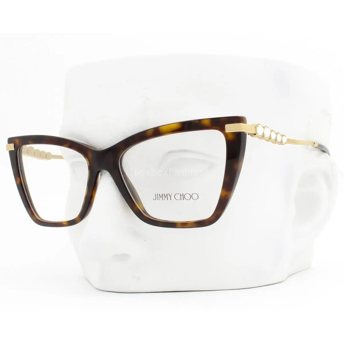 Jimmy Choo Eyeglasses Glasses JC3020B 5002 Brown Havana Gold Clear Crystals 53mm