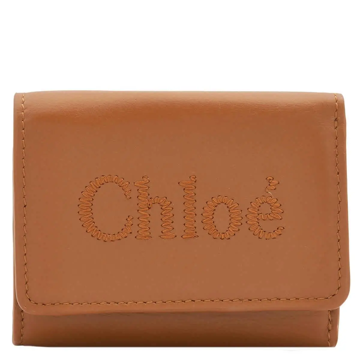 Chloe Small Tri-fold Leather Wallet CHC23AP875I10-CARAMEL