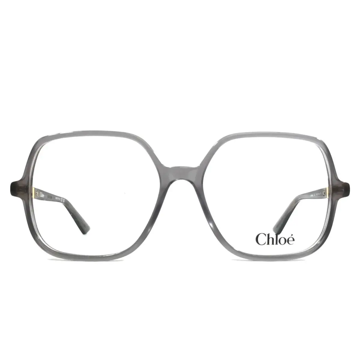 Chloe Eyeglasses Frames CH0368O 005 Beige Transparent Gold Hexagonal 54-16-140