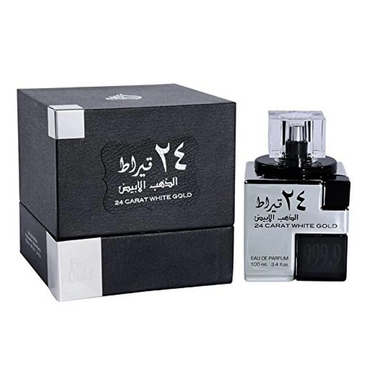 Lattafa 24 Carat White Gold Amber Fragrance Unisex Perfume 3.4 Fl Oz
