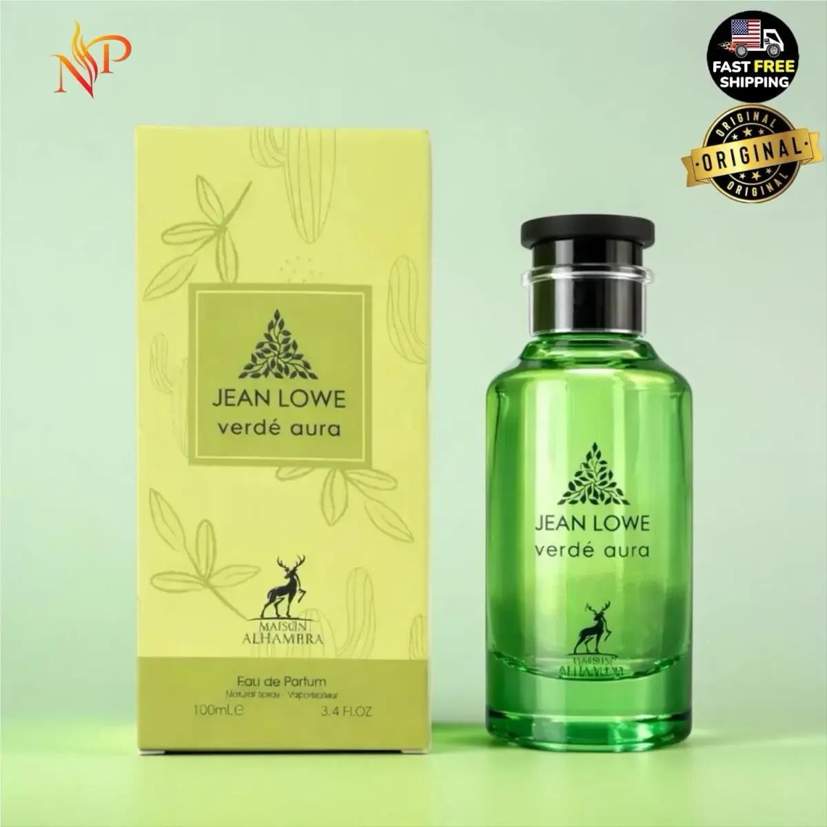 Jean Lowe Verde Aura by Lattafa Alhambra Eau De Parfum 100ml Made In U.a.e