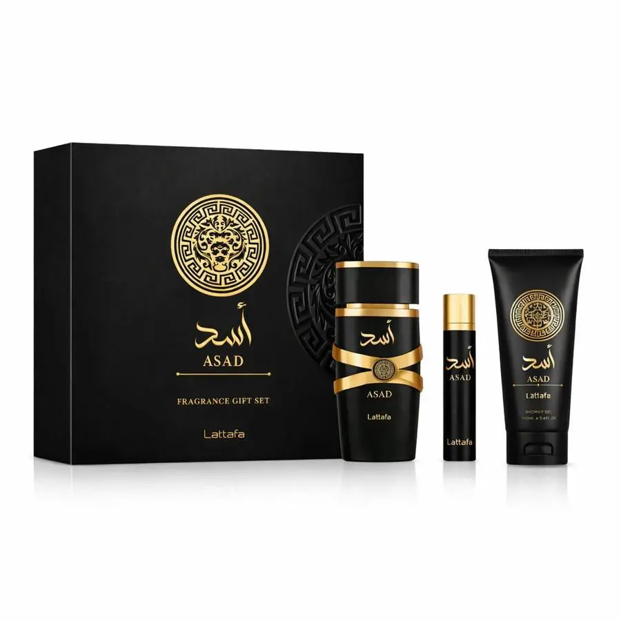 Lattafa Men`s Asad 3pcs Edp Gift Set Fragrances 6290362349389