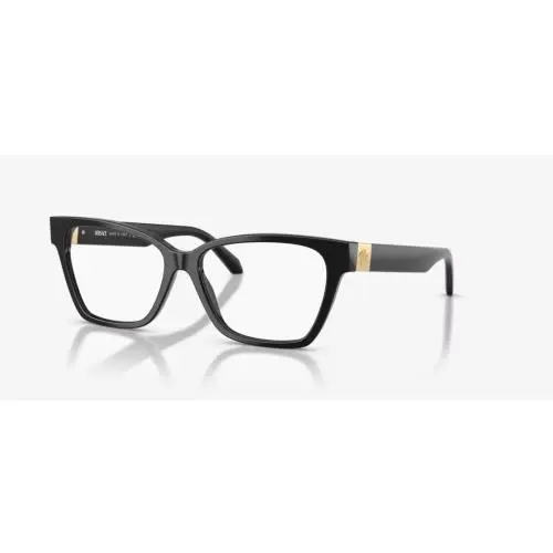 Iconic VE3382 GB1 55 Black Plastic Square Eyeglasses by Versace