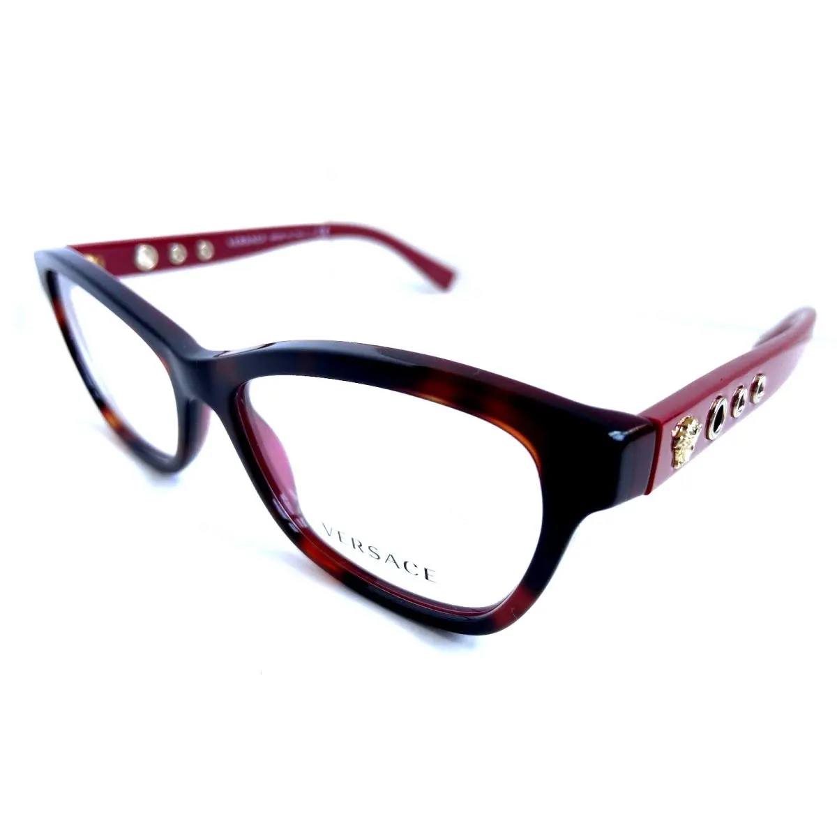 Versace Mod. 3225184 Tortoise Red 54mm Cat Eye Women`s Eyeglasses Frame