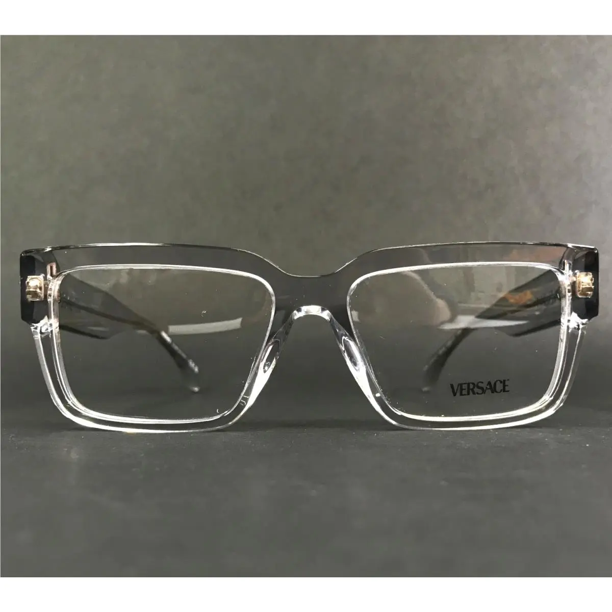 Versace Eyeglasses Frames MOD.3374-U 5519 Transparent Grey Rectangle 55-17-140