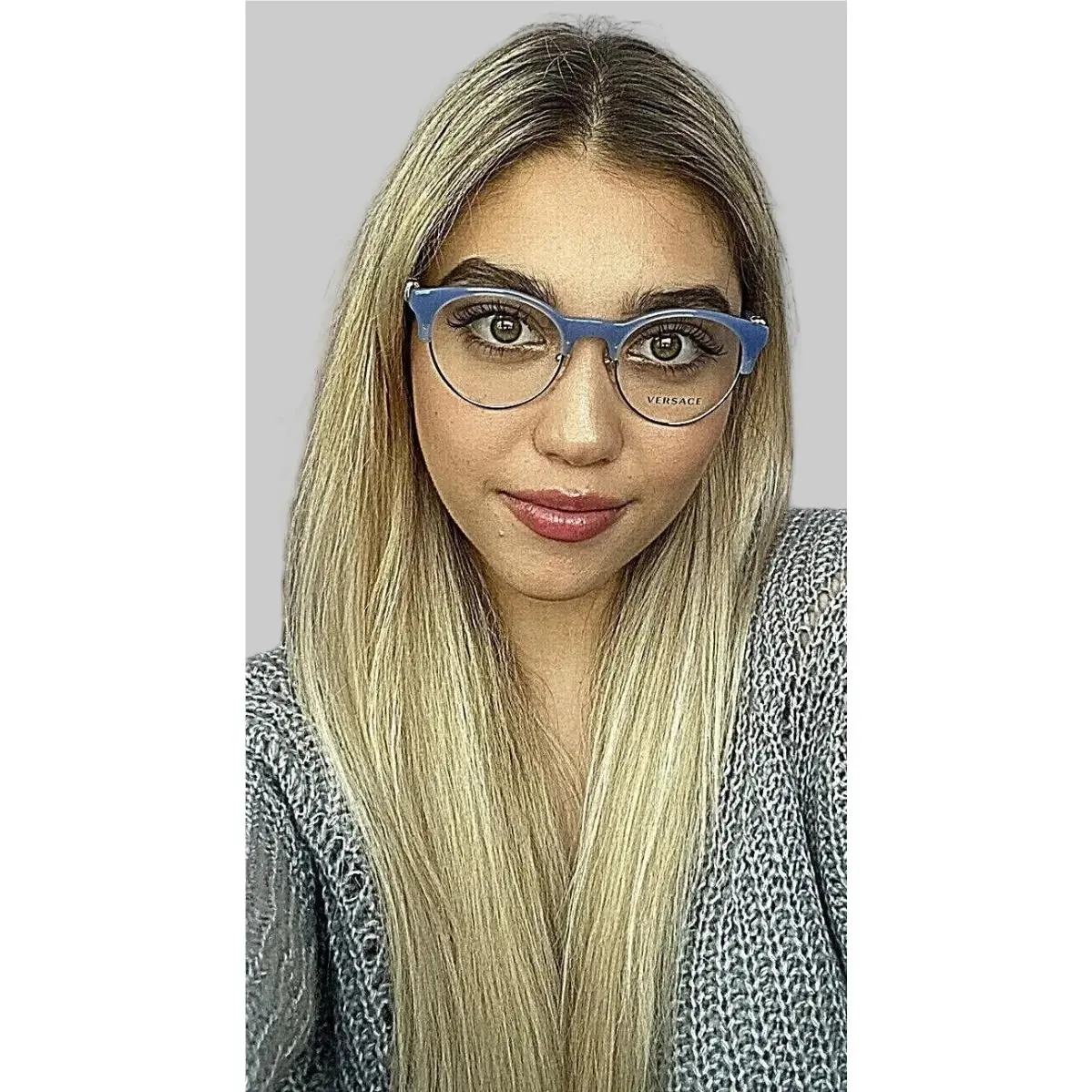 Versace Women`s Eyeglasses Frame Mod. 333-B Blue 49mm Round