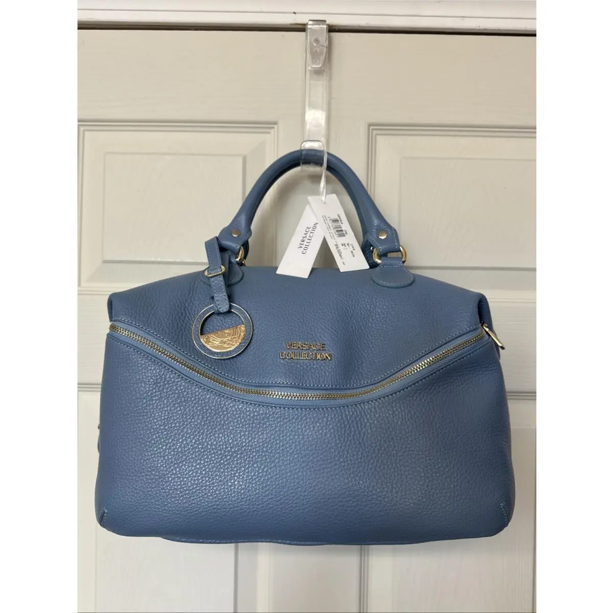 Pebble Leather Top Handle Bag Borsa Vitello W/ Tags Cover by Versace