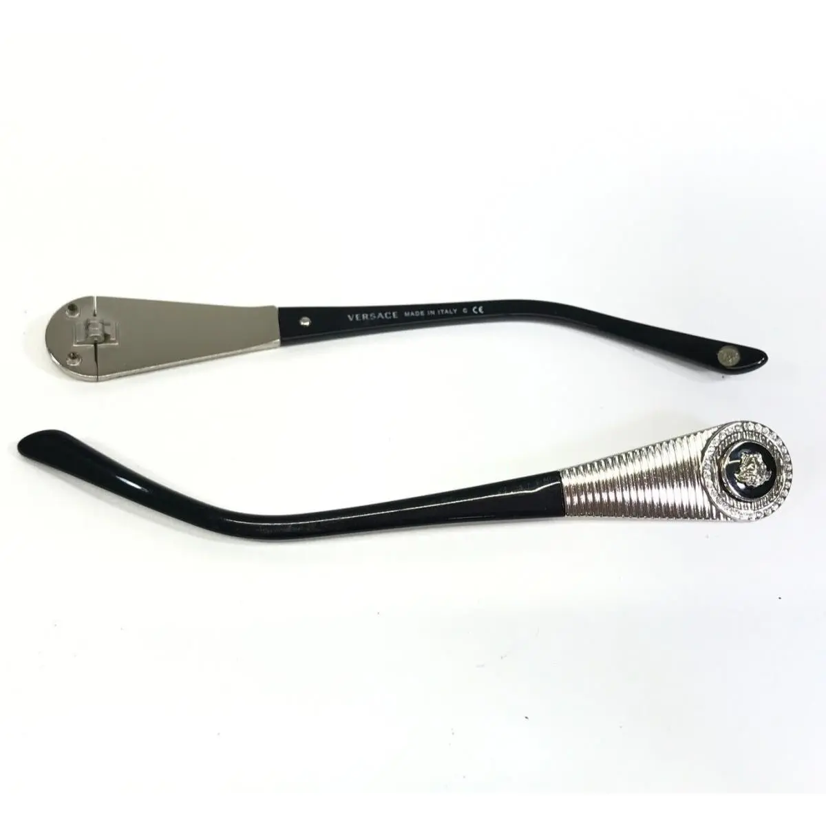MOD.4237-B GB1/87 Black Silver Eyeglasses Sunglasses Arms Only For Parts by Versace
