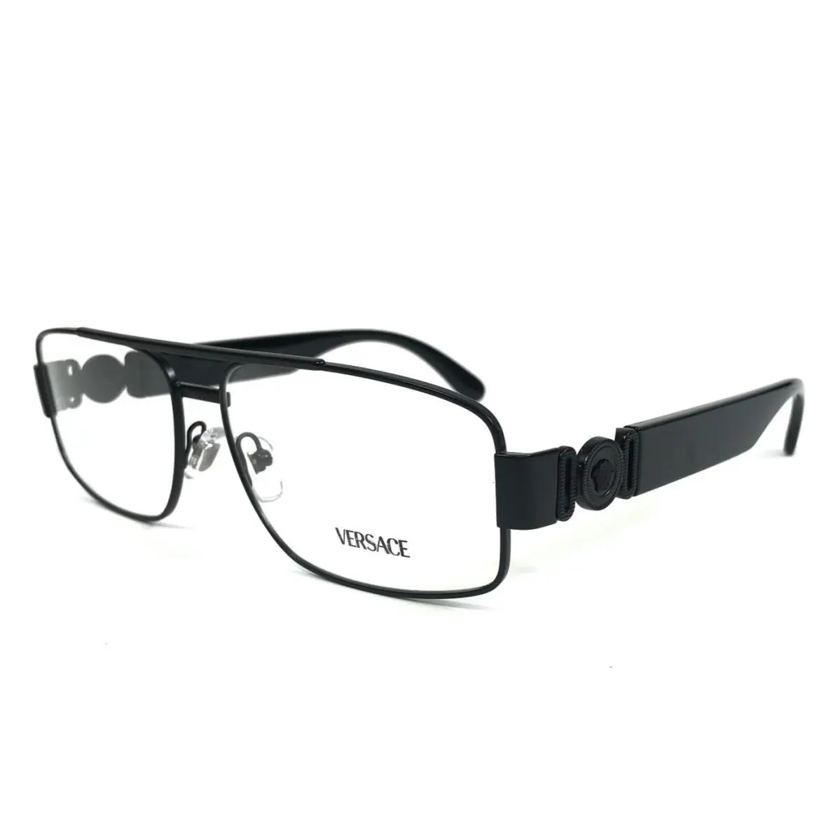 Versace Eyeglasses Frames MOD.1317 1436 Matte Black Rectangle Full Rim 58-14-145