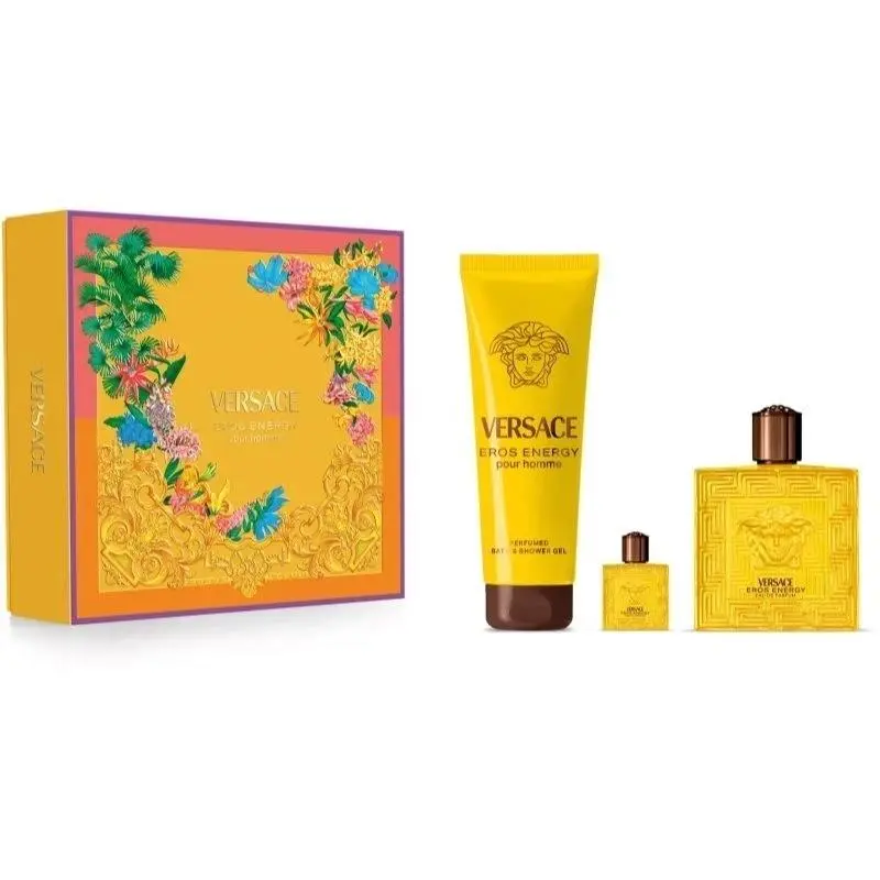 Versace Eros Energy 3 Pcs Eau De Parfum 3.4 oz Shower Gel Gift Set For Men