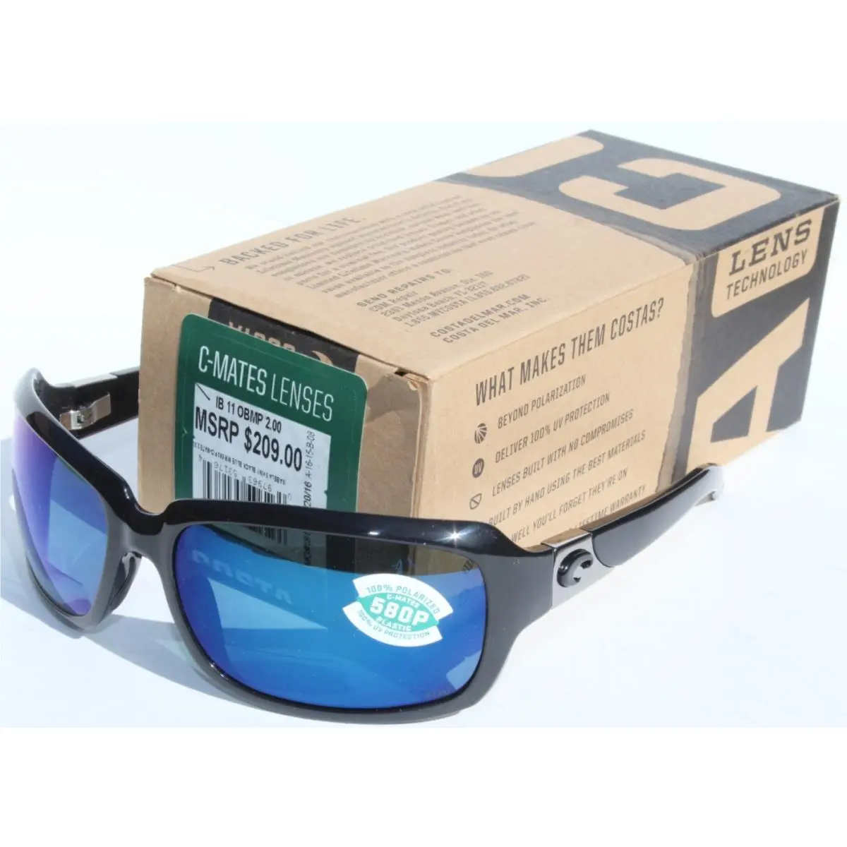 Costa Del Mar Isabela Polarized Sunglasses Bifocal 2.00 C-mates Black/blue Rare