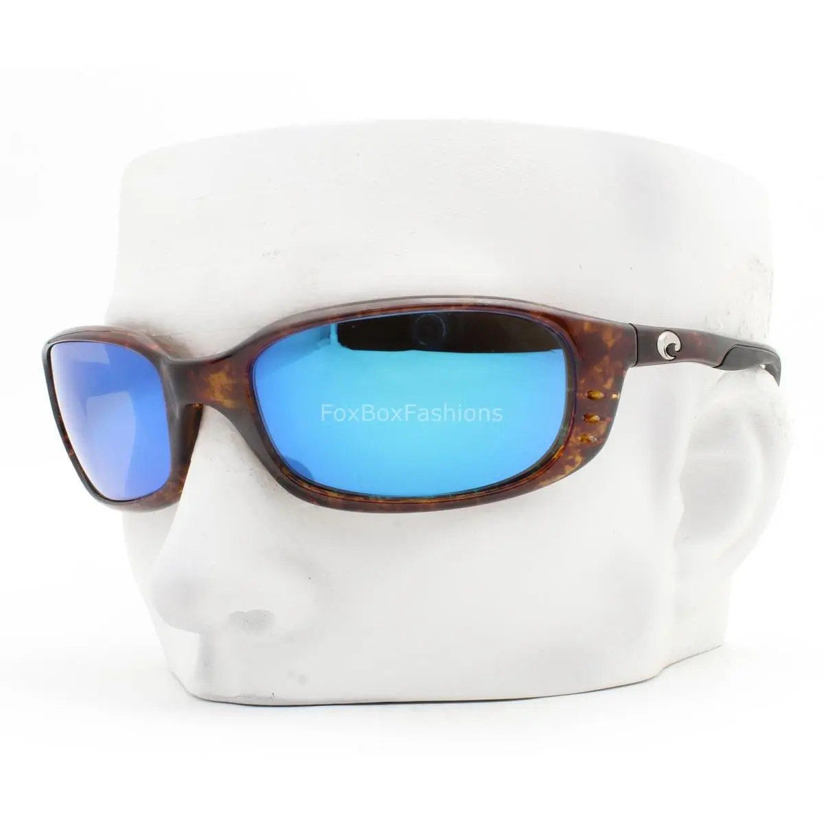 Costa Del Mar Brine Sunglasses Shiny Brown Tortoise Blue 580G Glass Lens W/case