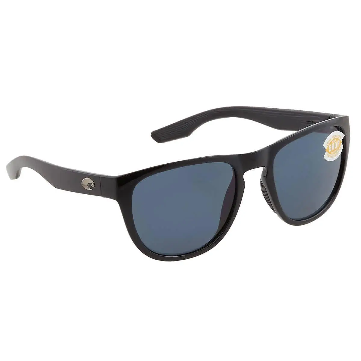 Costa Del Mar Irie Gray Polarized Polycarbonate 580P Aviator Unisex Sunglasses - Black, Frame: Black, Lens: Grey