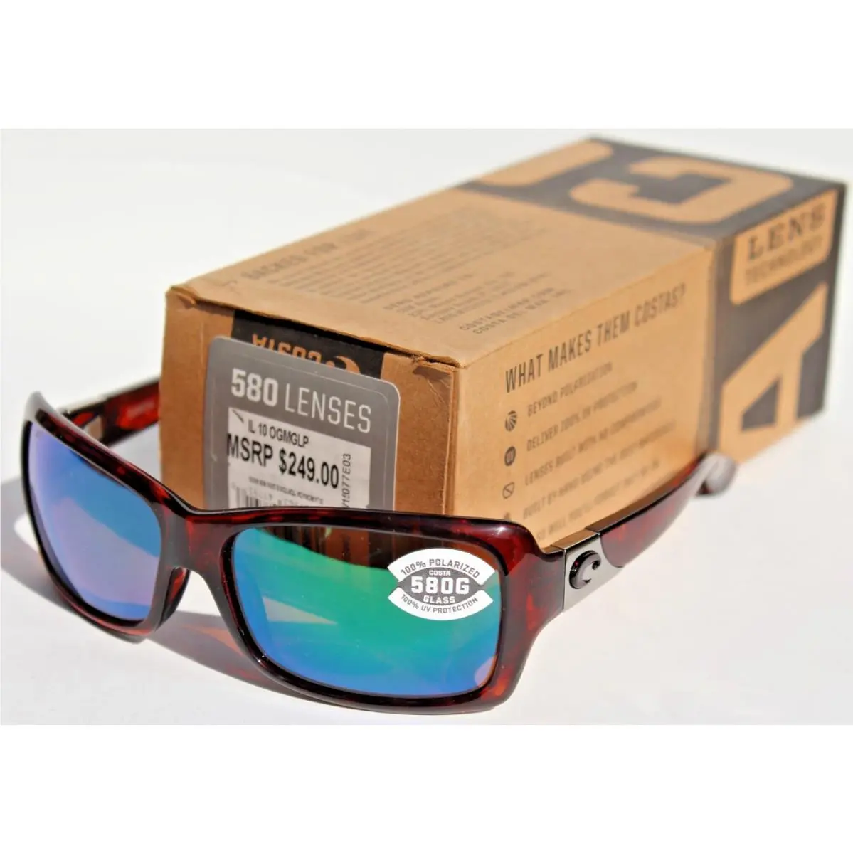 Costa Del Mar Islamorada Polarized Womens Sunglasses Tortoise/green 580G Rare