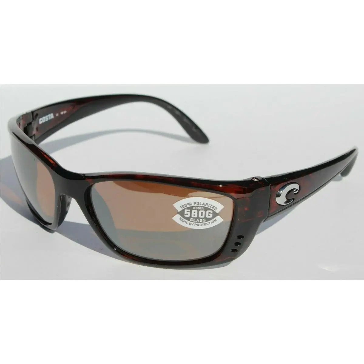 Fisch 580 Polarized Sunglasses Tortoise/silver Mirror 580G by Costa Del Mar