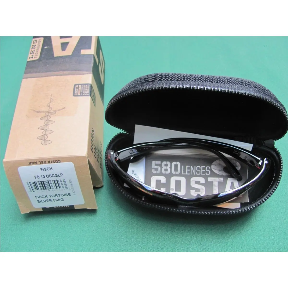 Costa Del Mar Fisch Polarized Sunglasses Tortoise Copper Silver Mirror 580G