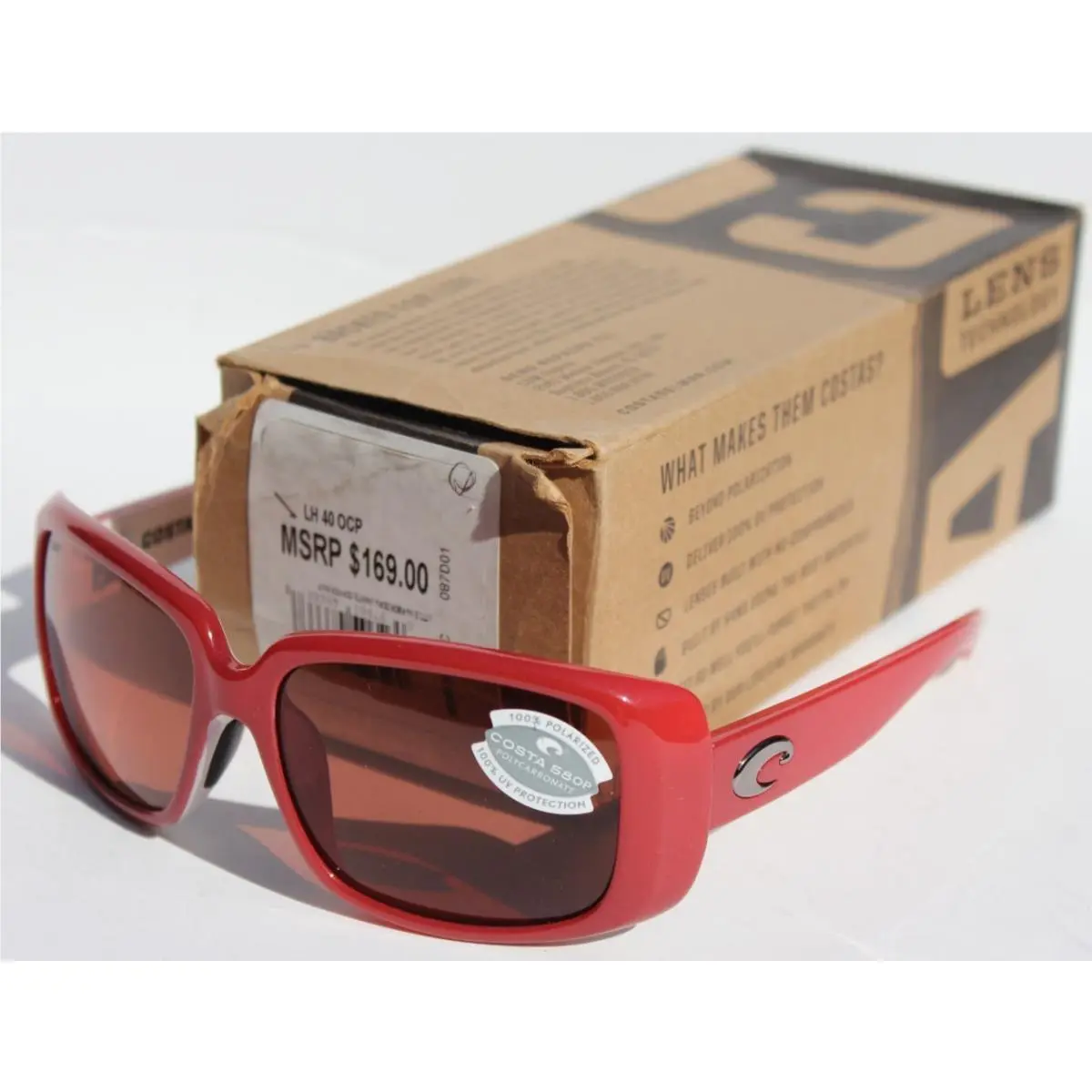 Costa Del Mar Little Harbor Polarized Womens Sunglasses Coral/copper 580P Rare