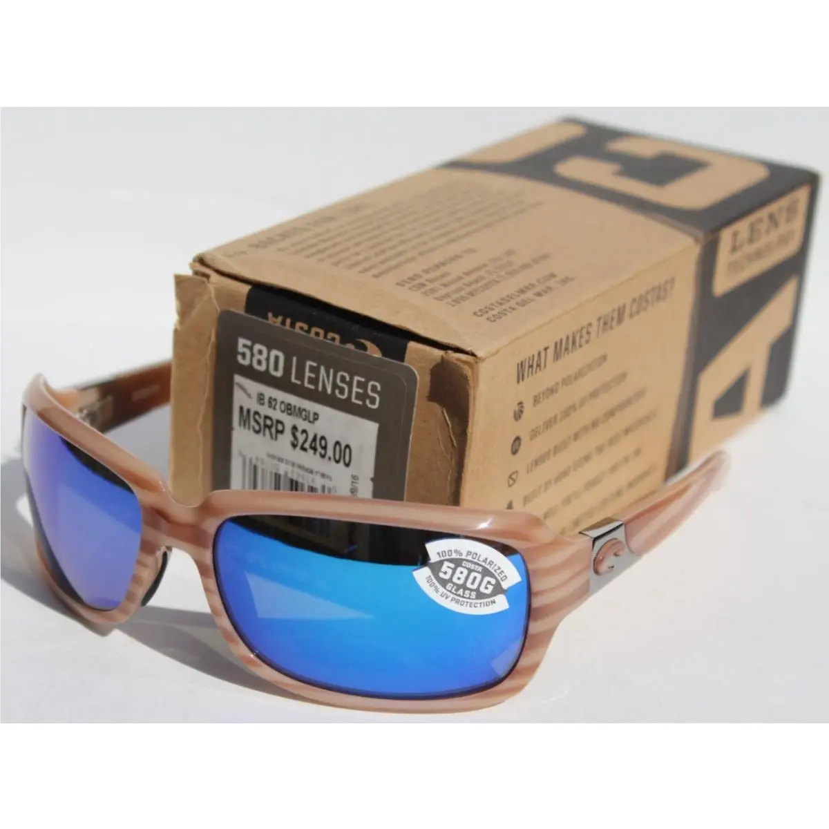 Costa Del Mar Isabela Polarized Womens Sunglasses Morena/blue 580G Rare