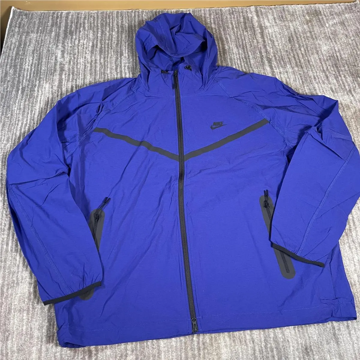 Nike Windrunner Jacket Mens XL Blue Tech Woven Hooded Full Zip Windbreaker
