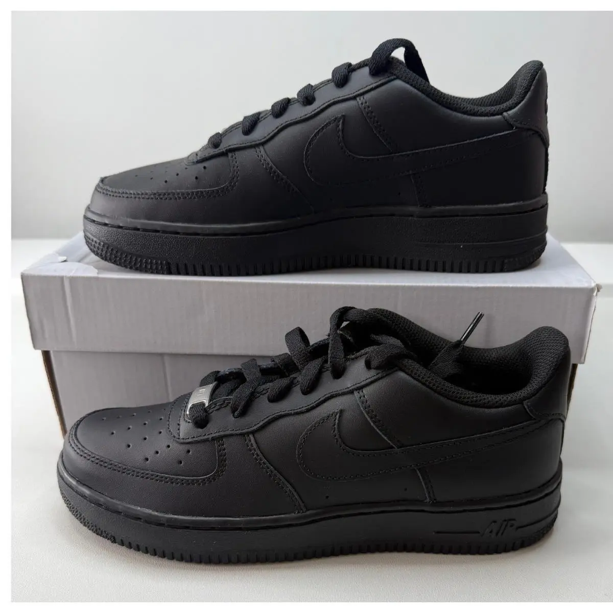 Nike Air Force 1 LE GS Triple Black FV5951-001 Sneakers Youth 5.5 Womens 7