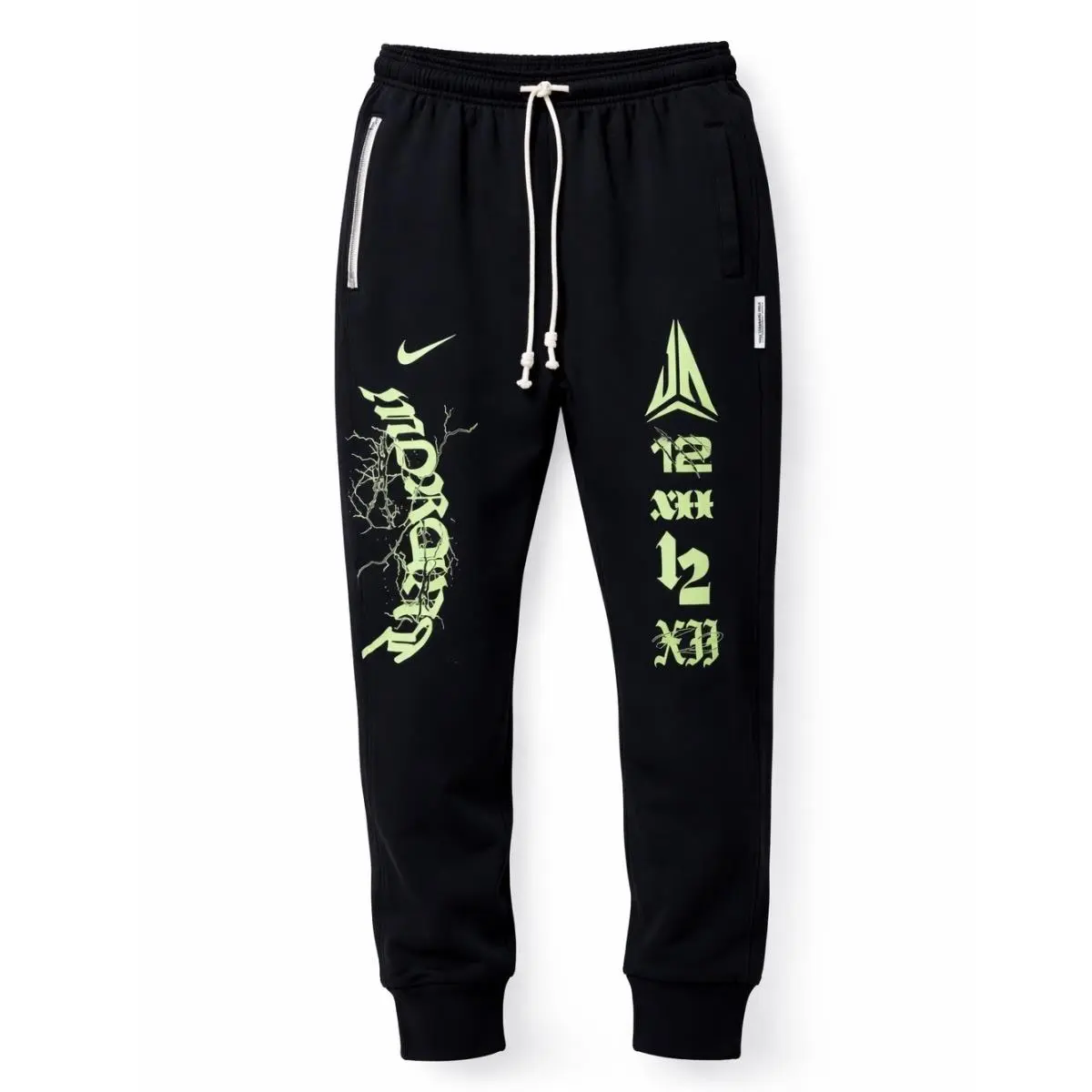 Nike Ja Morant Standard Issue Dri-fit Basketball Jogger Pants Black Lime Lg