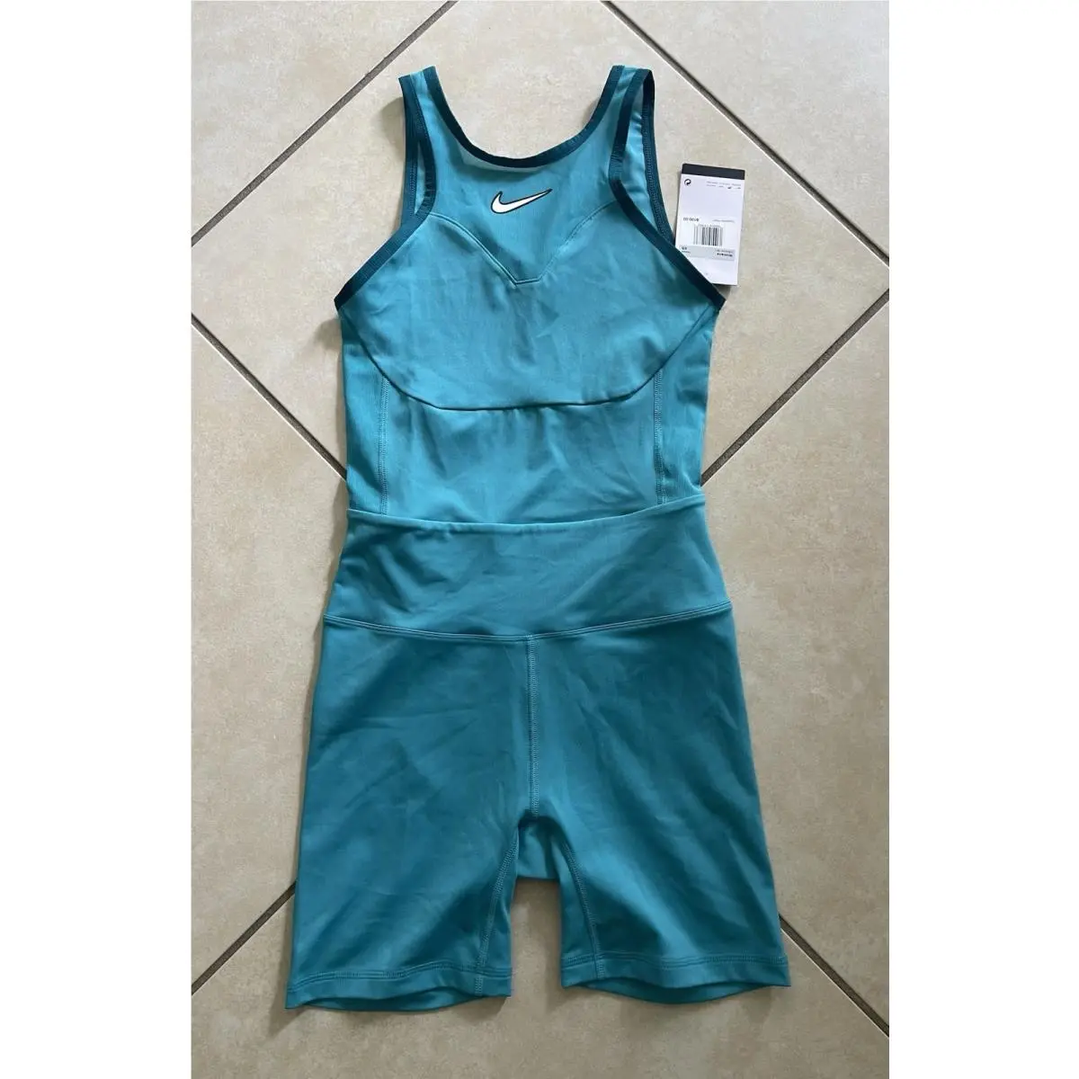 Nike Dri-fit Women`s Sz XS Tight Fit Tennis Bodysuit Romper Jumpsuit DX5934-381