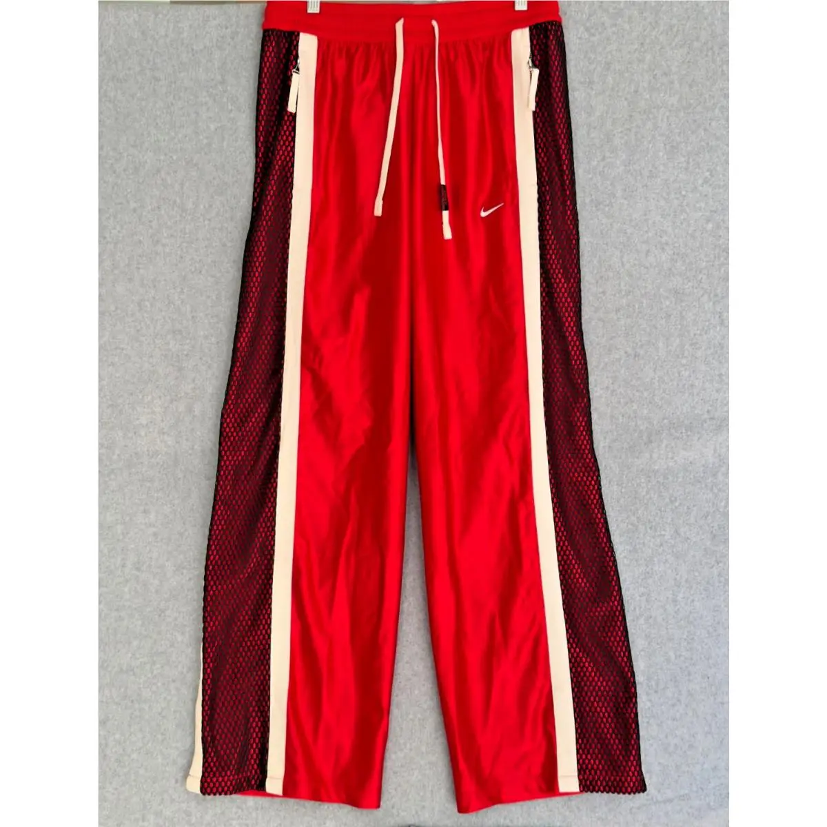 Nike Sample Baggy Sweatpants Mens Medium Red Black Swoosh Street Classics