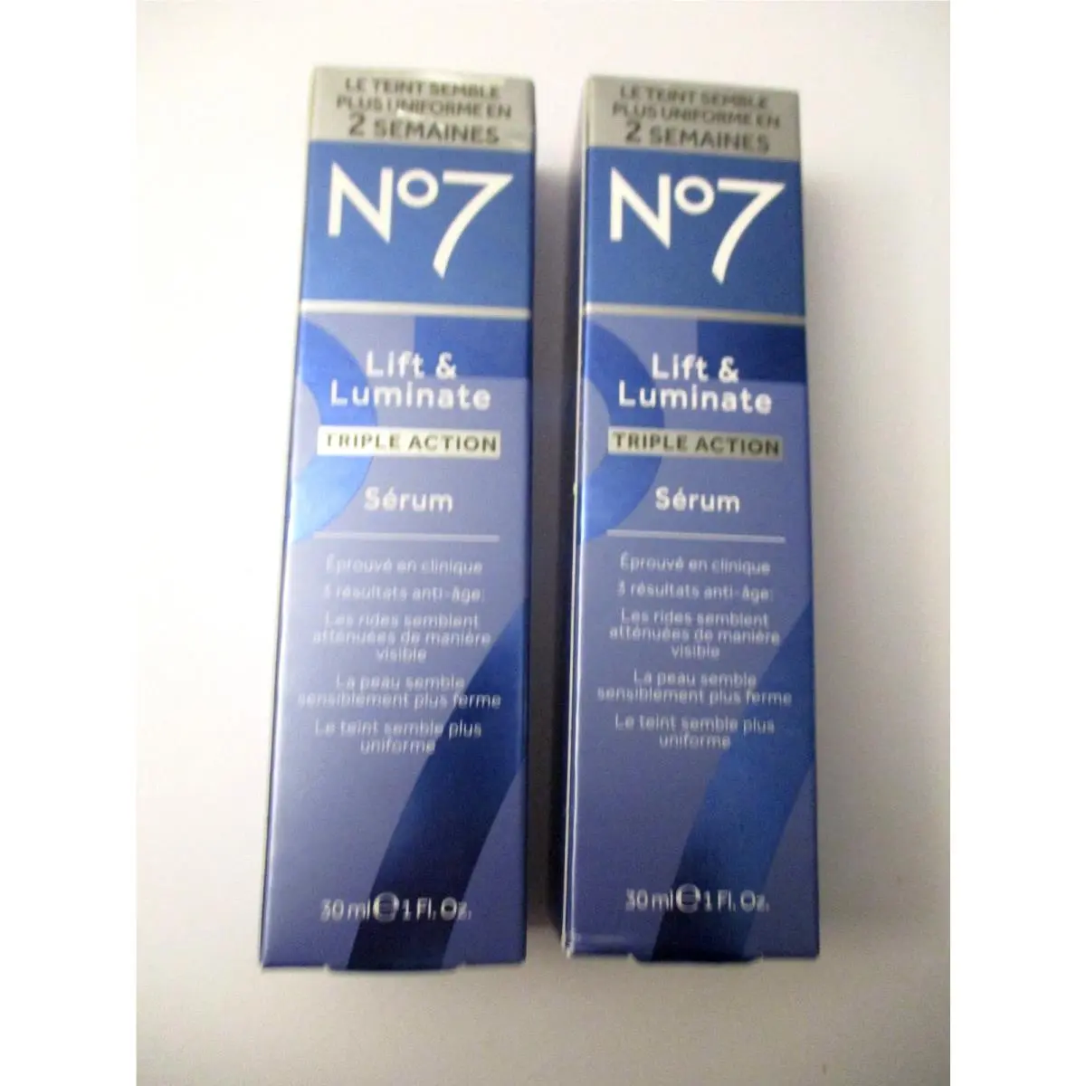No7 Lift Luminate Triple Action Retinol Serum Firming Wrinkles Tone 30ml 2 Box