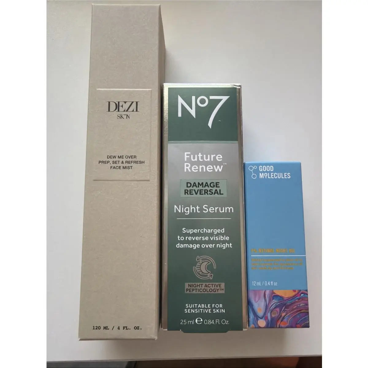 No7 Lot Of 3 Retinol and Renewal Night Serums and Refreshing Face Mist