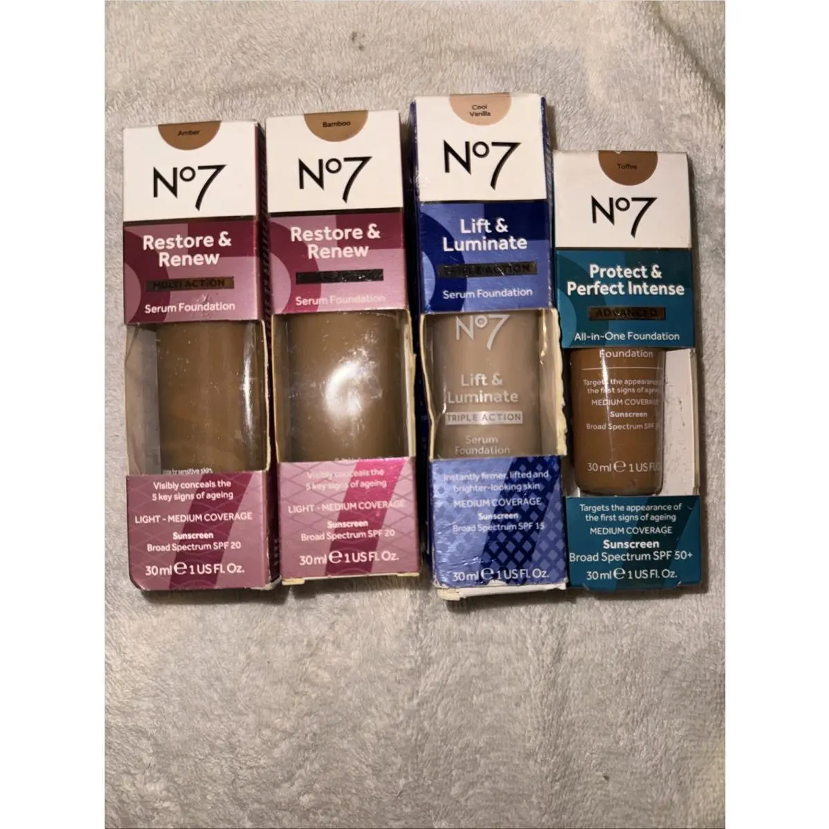 No 7 Skincare Lot 2 Restore and Renew + Lift and Luminate + Protect Perfect