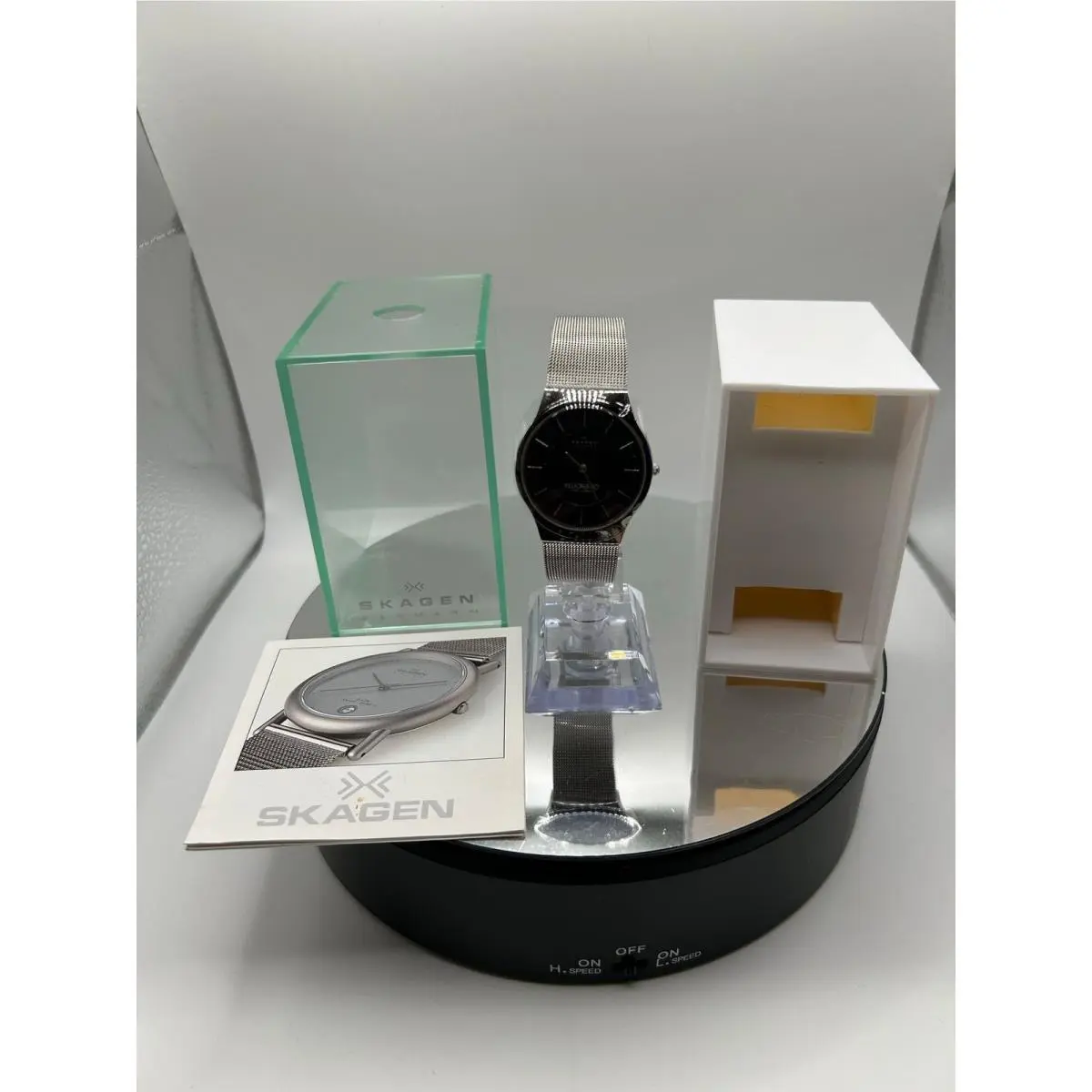 Skagen Men`s Eldorado Black Silver Indices Stainless Mesh Band Battery