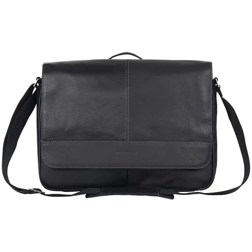 Kenneth Cole Colombian Leather Crossbody Messenger Bag Black