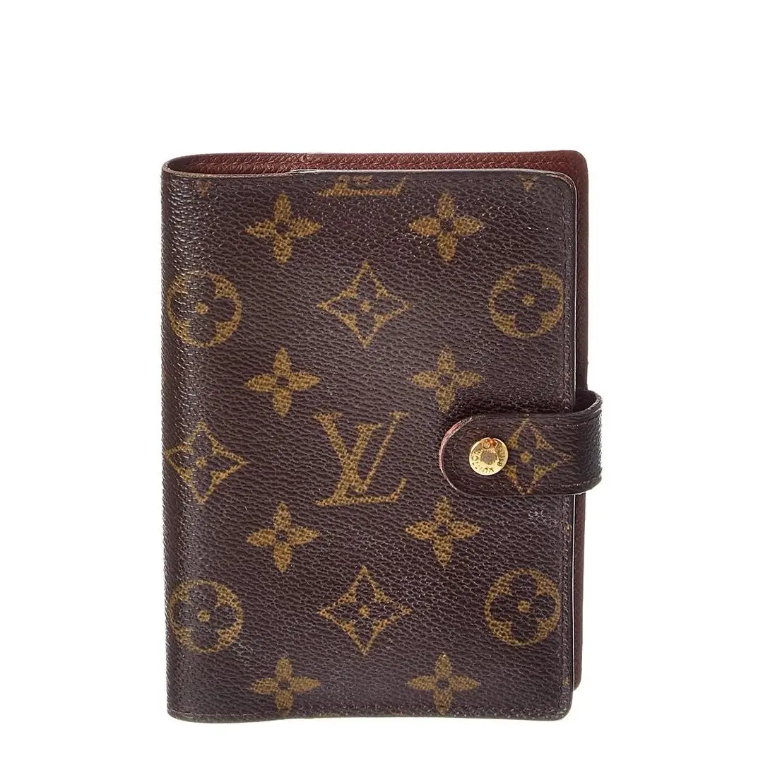 Louis Vuitton Brown Monogram Canvas Ring Agenda Pre-loved Women`s