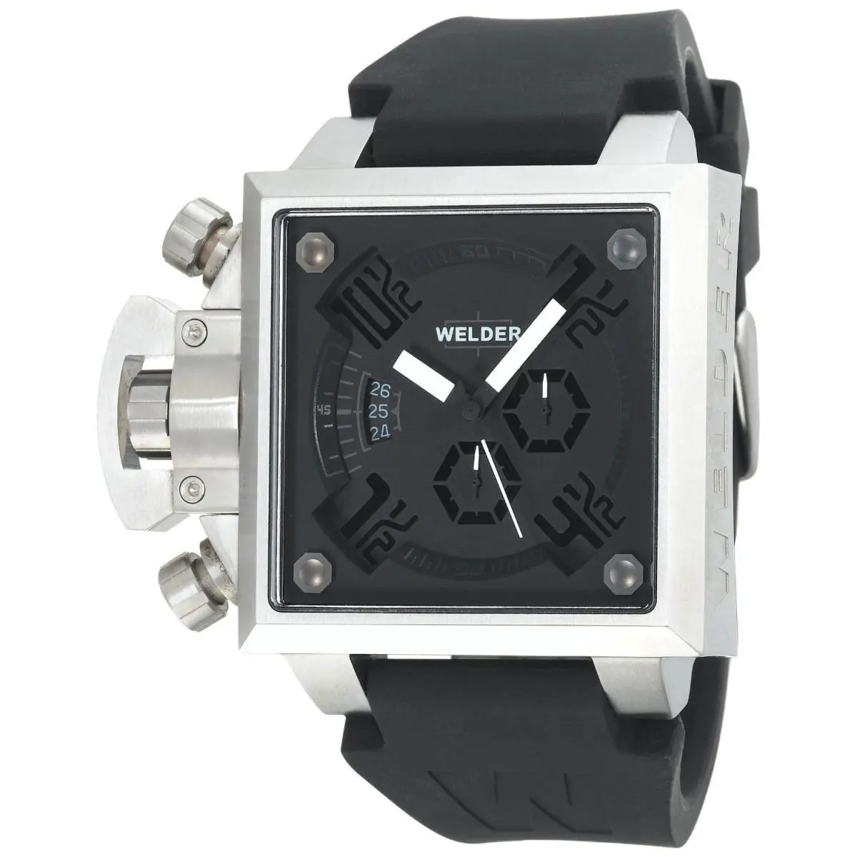 by U-boat K25 Chronograph Square Black Rubber/leather Mens Watch K25-4200 by Welder