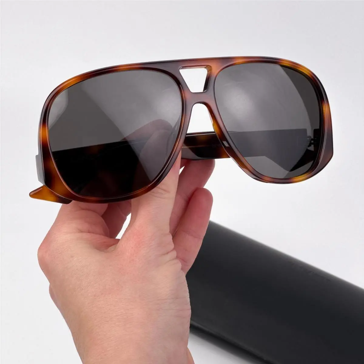 Saint Laurent Women Sunglasses Havana Black Square SL652/F Solace 002 by Yves Saint Laurent