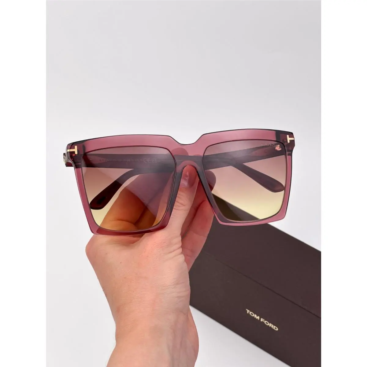 SABRINA-02 Women Sunglasses Bordeaux Gradient Square FT0764 69T by Tom Ford