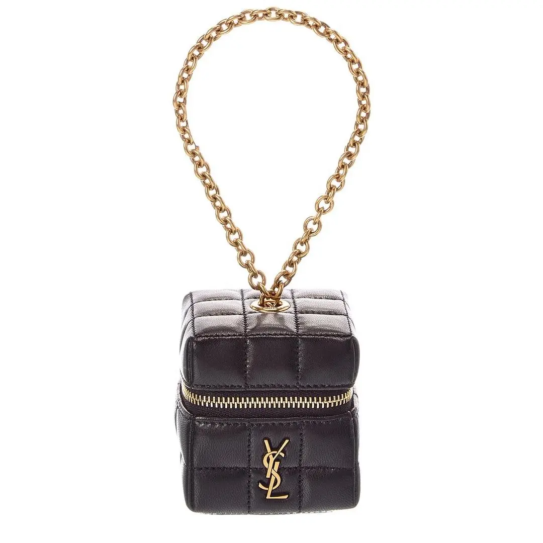 Saint Laurent Cassandre Mini Leather Coin Purse Women`s Black by Yves Saint Laurent