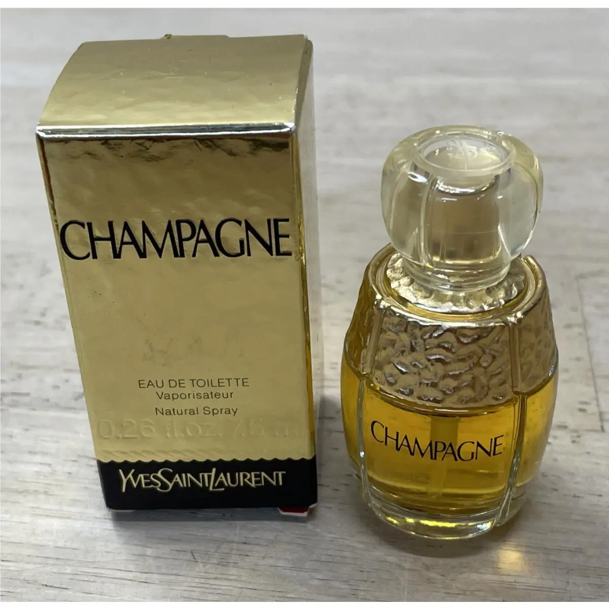 1 Vintage Champagne Ysl Edt 7.5ml /.26oz Mini Very Rare - w Box by Yves Saint Laurent