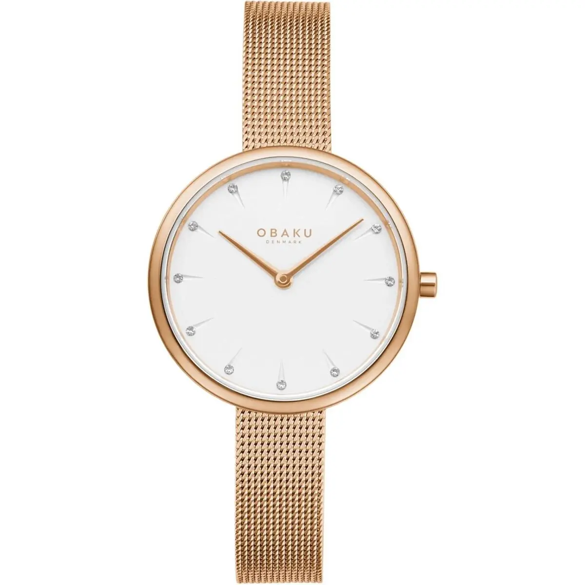 Women`s Classic White Dial Watch - V233LXVIMV by Obaku
