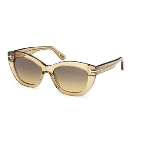 Tom Ford FT1285 Linda 02 45B Shiny Light Brown/gradient Smoke Women`s Sunglasses
