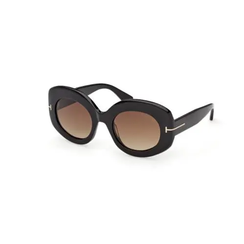 Tom Ford FT1346 CLAUDETTE-02 01F Shiny Black/brown 51mm Women`s Sunglasses