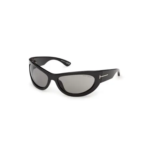 Tom Ford Icon FT1365 LEONA-02 01A Shiny Black/smoke 62mm Women`s Sunglasses