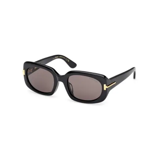 Tom Ford Icon FT1253-F 01A Shiny Black/smoke 56mm Women`s Sunglasses
