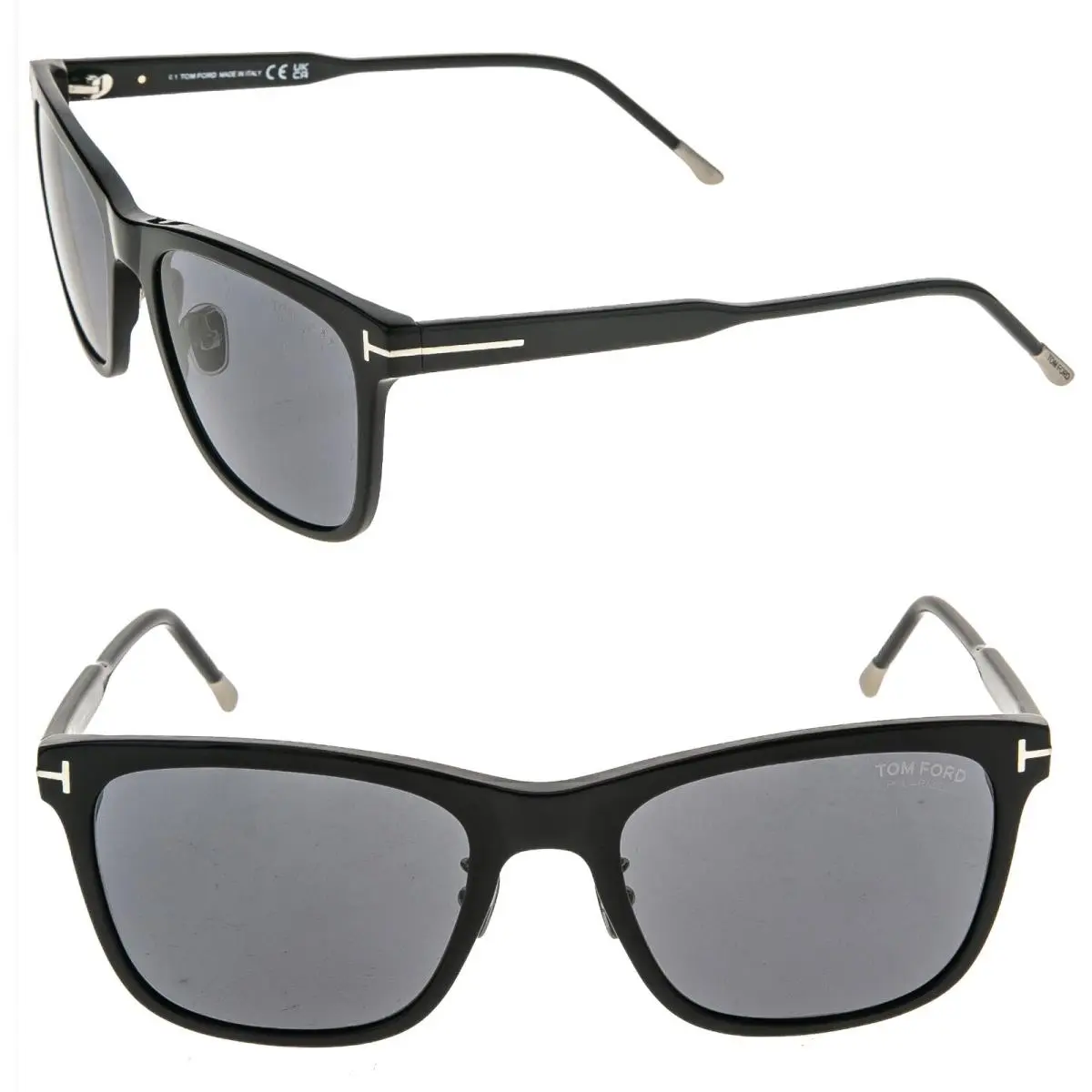 Tom Ford TF955D 01D Black Square Polarized Sunglasses 0955 FT0955D
