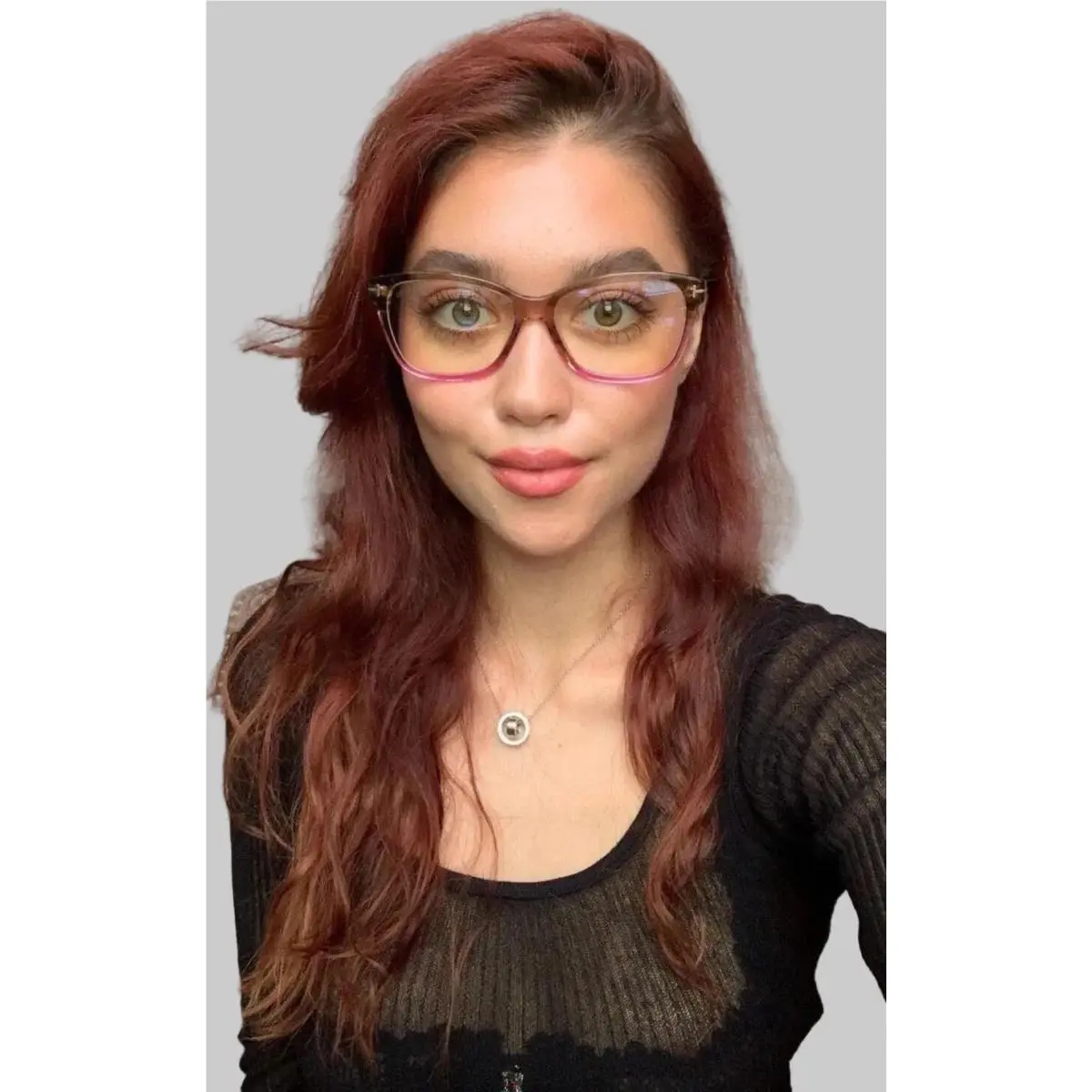 Tom Ford TF 5597 020 56mm Oversized Brown Purple Women`s Eyeglasses Frame